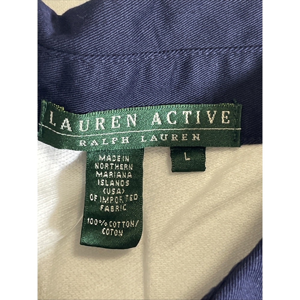1990's RLR  White Rugby Top w/ Crest & White Collar Size Women Large long sleeve - Picture 6 of 8